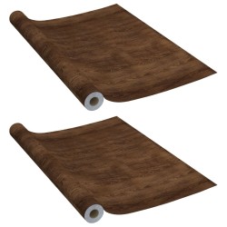 Films autoadhésifs pour meubles 2 pcs Chêne foncé 500x90 cm PVC 