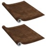 Films autoadhésifs pour meubles 2 pcs Chêne foncé 500x90 cm PVC 