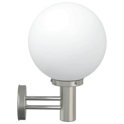 Applique murale extérieure en acier inoxydable argent IP44 