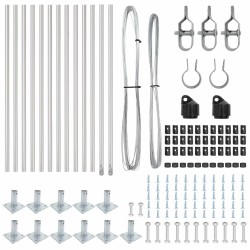 Set de poteaux de clôture 13 pcs Argent Ø32mm 160 cm 