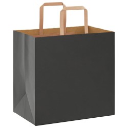 Sacs en papier 250 pcs avec poignées noir 26x17x25 cm 