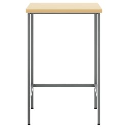 Table de travail grise 55x55x85 cm en acier et bois d'ingénierie 