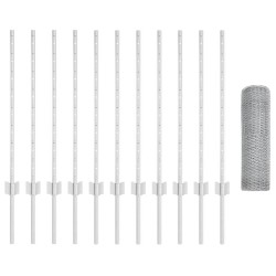 Poteaux de Clôture 11 pcs U-Channel 80 cm Acier Galvanisé 