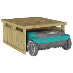 Tondeuse à gazon robotisée , garage de 70x80x38 cm, en bois de pin traité 