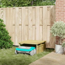 Tondeuse à gazon robotisée , garage de 70x80x38 cm, en bois de pin traité 