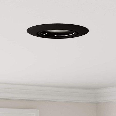 Spots encastrés 24 pcs Rond GU10 Noir Ø90 mm Acier 