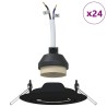 Spots encastrés 24 pcs Rond GU10 Noir Ø90 mm Acier 