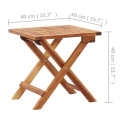 Table pliable de jardin 40x40x40 cm Bois d'acacia massif  