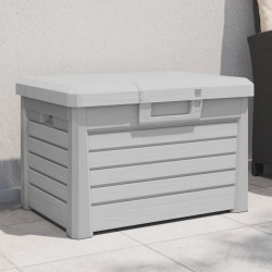 Boîte à coussins d'extérieur gris 73x50,5x46,5 cm polypropylène 