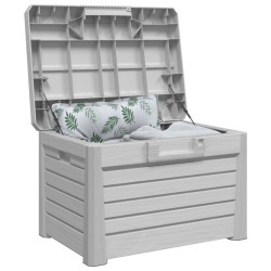 Boîte à coussins d'extérieur gris 73x50,5x46,5 cm polypropylène 