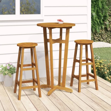 Table de bar de jardin Ø60x105 cm Bois d'acacia solide 