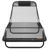 Chaises longues pliantes 2 pcs avec appuie-tête noir Textilène 