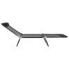 Chaises longues pliantes 2 pcs avec appuie-tête noir Textilène 
