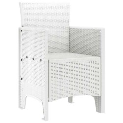 Chaises de jardin 2 pcs Blanc 53 x 49 x 85 cm Plastique 