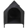 Maison pour chien en tissu Oxford noir et acier 