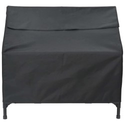Maison pour chien en tissu Oxford noir et acier 