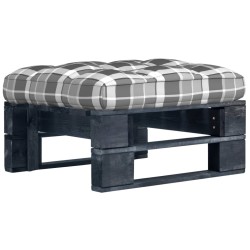Pouf palette de jardin noir bois de pin imprégné 
