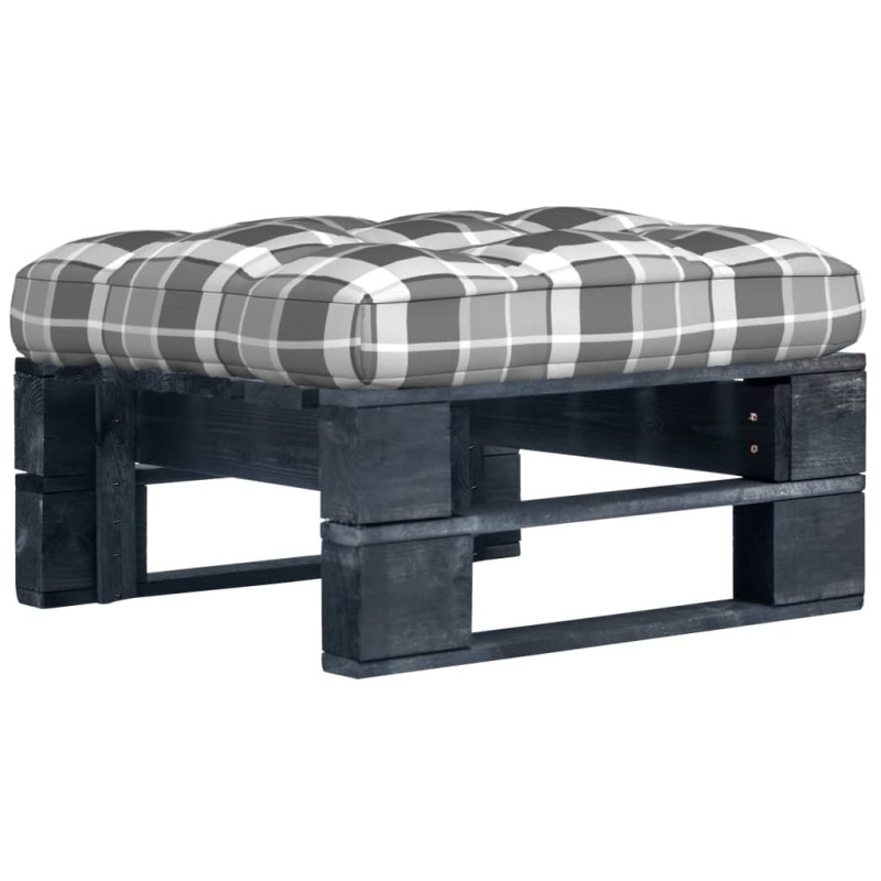 Pouf palette de jardin noir bois de pin imprégné 