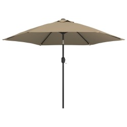 Parasol d'extérieur avec poteau en métal 300 cm Taupe 