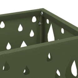 Porte-parapluies Vert Olive Métal Moyen Incrustations Décoratives 
