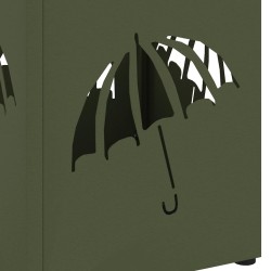 Porte-parapluies Vert Olive Métal Moyen Incrustations Décoratives 