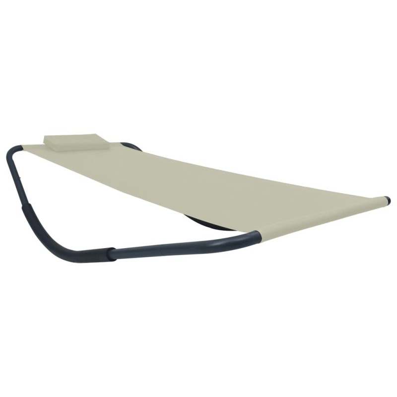 Lit de jardin Crème 200x90 cm Acier 