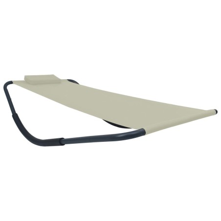 Lit de jardin Crème 200x90 cm Acier 