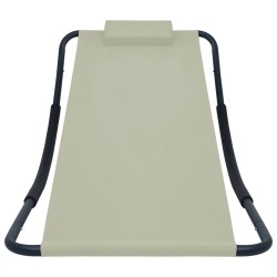 Lit de jardin Crème 200x90 cm Acier 