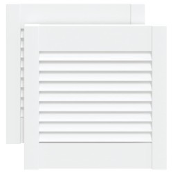 Portes d'armoire à persiennes 2pcs blanc 39,5x39,4cm pin massif 