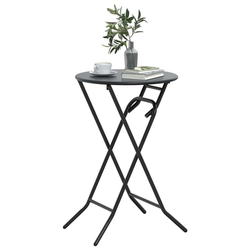 Table de jardin pliante Anthracite Ø50x72 cm Acier 
