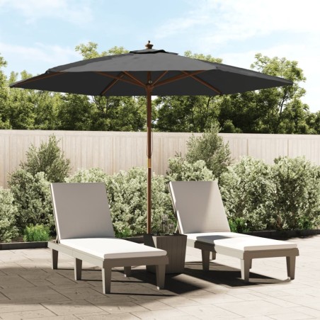 Parasol de jardin avec mât en bois anthracite 299x240 cm 