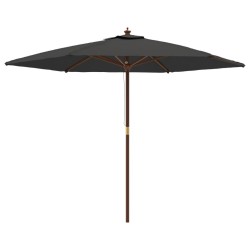 Parasol de jardin avec mât en bois anthracite 299x240 cm 