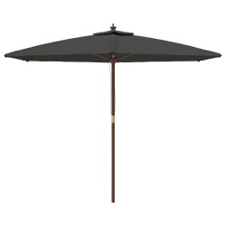 Parasol de jardin avec mât en bois anthracite 299x240 cm 