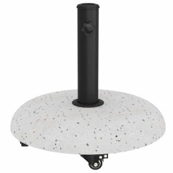 Base de parasol sur roulettes pour poteaux de 37/42/52/58mm en béton blanc. 