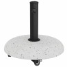 Base de parasol sur roulettes pour poteaux de 37/42/52/58mm en béton blanc. 