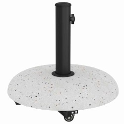 Base de parasol sur roulettes pour poteaux de 37/42/52/58mm en béton blanc. 