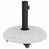 Base de parasol sur roulettes pour poteaux de 37/42/52/58mm en béton blanc. 