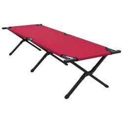 Lit de soleil pliant rouge en tissu oxford 600D 