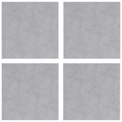 Plaques Aluminium à Motif 4 pcs Antidérapantes 30x30 cm 