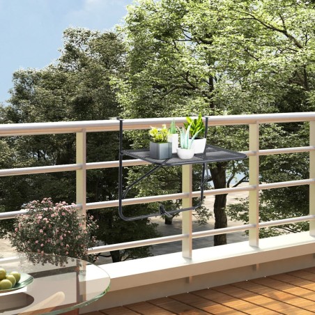 Table de balcon Noir 60x40 cm Acier 