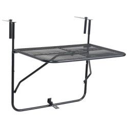 Table de balcon Noir 60x40 cm Acier 