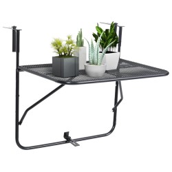 Table de balcon Noir 60x40 cm Acier 