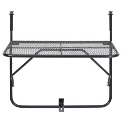 Table de balcon Noir 60x40 cm Acier 