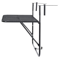 Table de balcon Noir 60x40 cm Acier 