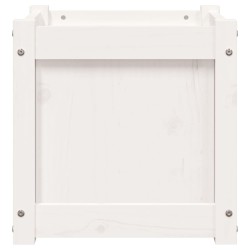Jardinière blanc 40x40x40 cm bois de pin massif 