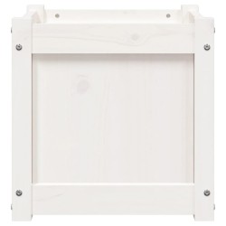 Jardinière blanc 40x40x40 cm bois de pin massif 