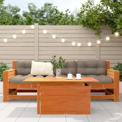 Table de jardin cire marron 100x50x75 cm bois massif de pin 