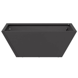 Jardinières de jardin en bol, 5 pièces noires, dimensions de 40x40x15 cm, en acier. 