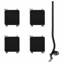 Roulettes pour meubles 4 pièces avec élévateur 13,5 x 13,5 x 6 cm Acier 1300 kg 