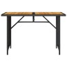 Table de jardin et dessus en bois noir 110x68x70 cm poly rotin 